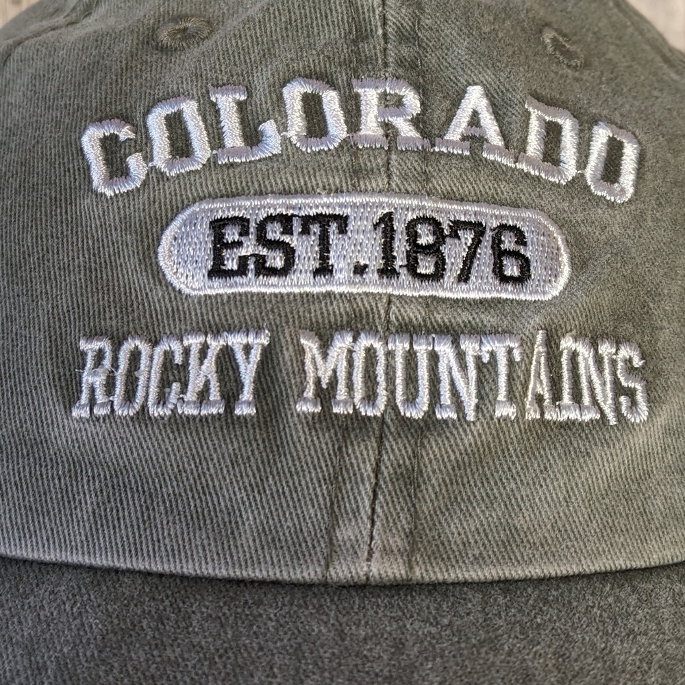 NWOT Dimco Apparel Rocky Mountains Colorado Dad Hat Green White Black - Picture 2 of 7